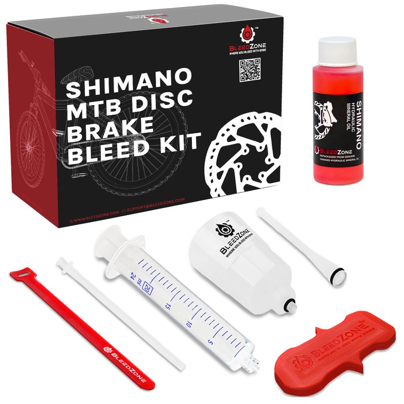 BleedZone Shimano Brake Bleed Kit with 60ml Mineral Oil - Hydraulic Brake Kit for Shimano Disc Brakes, Bike Brake Bleeder Kit, MTB Brake Bleed Kit, and Mineral Oil Brake Maintenance - Image 1